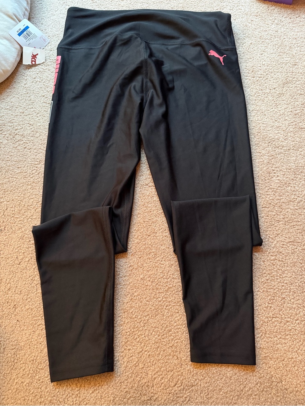 PUMA Repeat Poly Tight Leggings Women XL Black Sun-Kissed Coral NWT - Picture 5 of 5